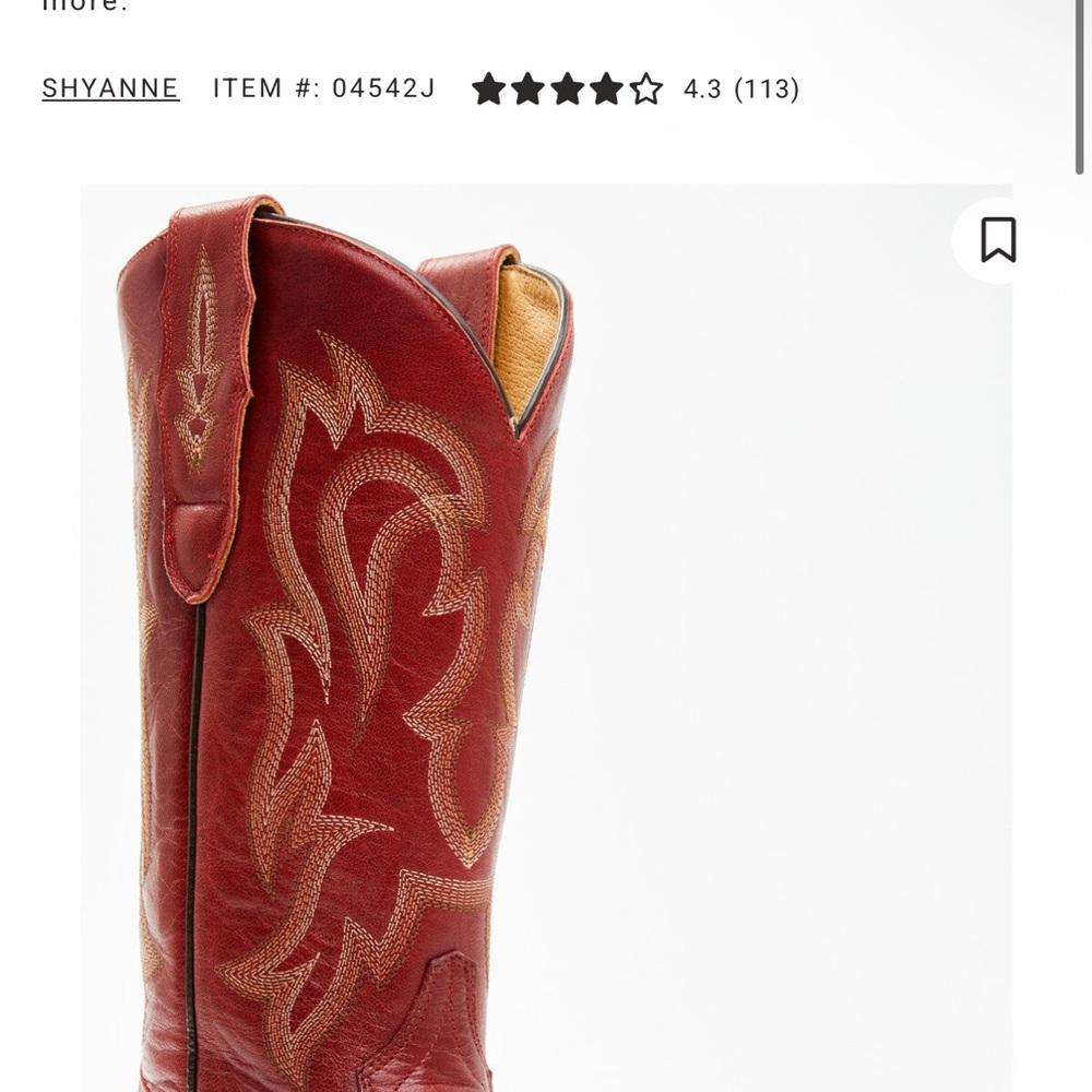 Shyanne Red Leather Western Boots